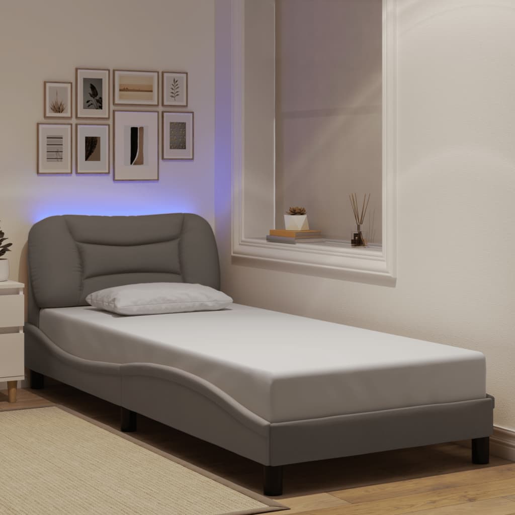 Okvir kreveta s LED-om bez madraca Hvar Taupe 80x200 cm Tkanina
