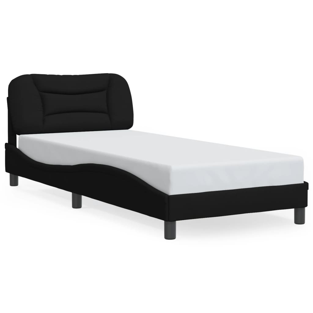 Okvir kreveta s LED-om bez madraca Hvar crni 90x200cm od tkanine