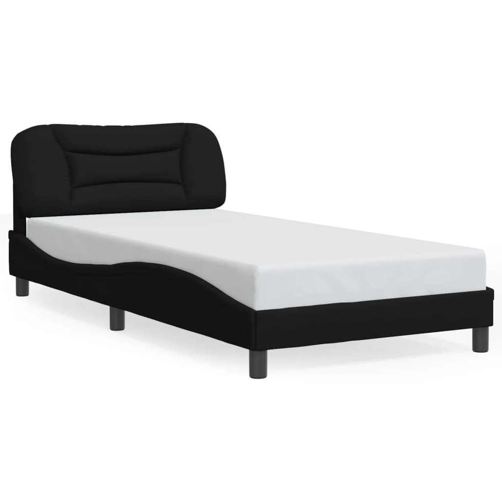 Okvir kreveta s LED-om bez madraca Hvar crni 100x200 cm od tkanine
