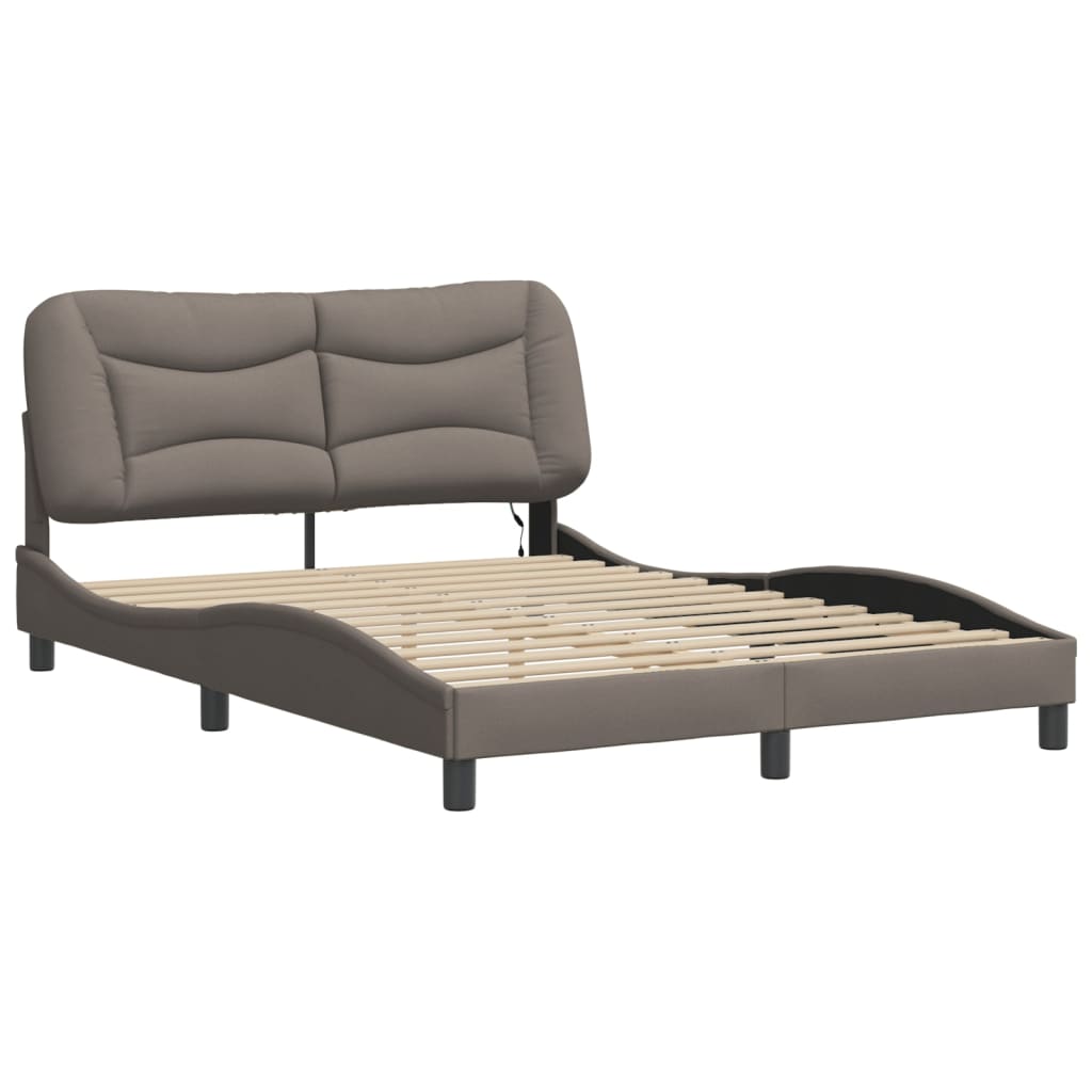 Okvir kreveta s LED-om bez madraca Hvar Taupe 140x190 cm tkanina
