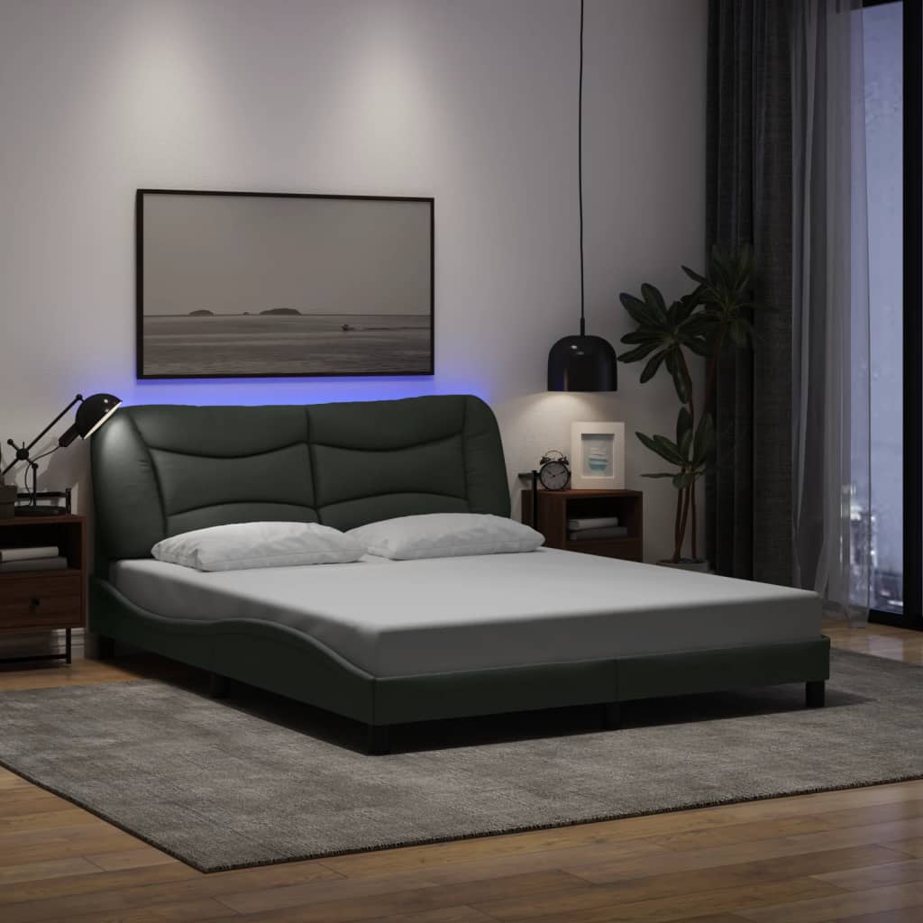 Okvir kreveta s LED-om bez madraca Hvar 160x200 cm od tkanine