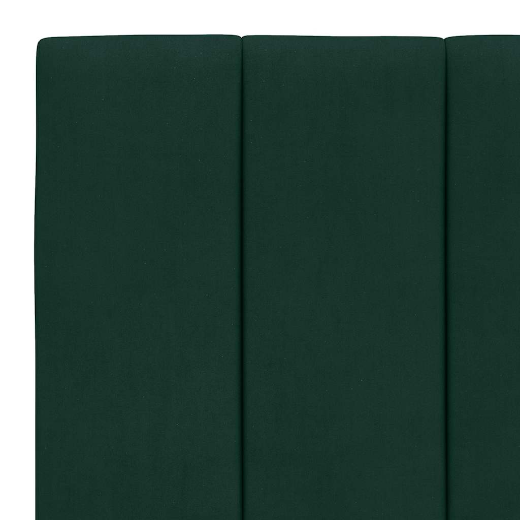 Okvir kreveta s LED-om bez madraca Hanko tamnozeleni 80x200 cm baršunasti