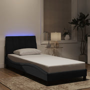 Okvir kreveta s LED-om bez madraca Hanko crni 90 x 200 cm baršunasti