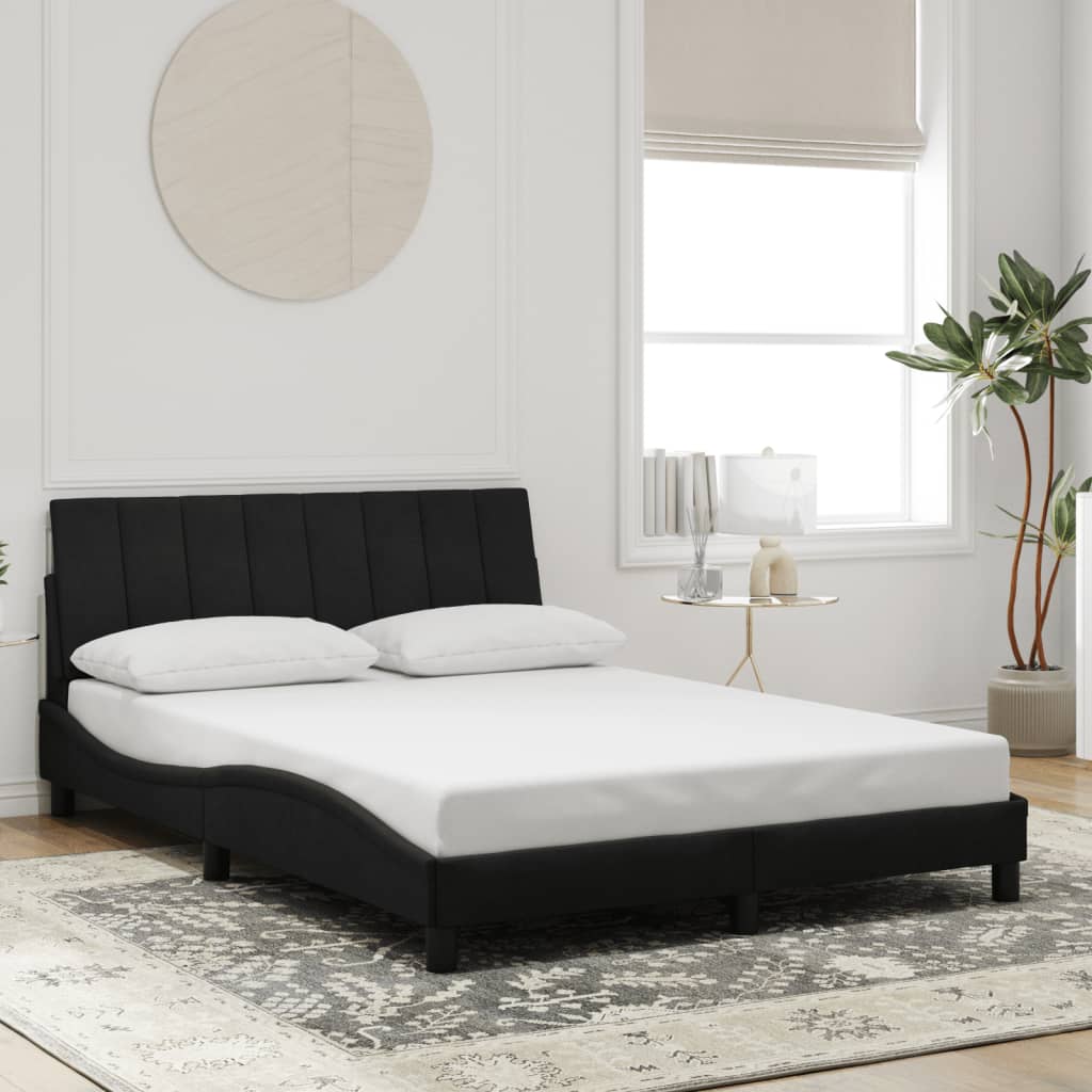 Okvir kreveta s LED-om bez madraca Hanko crni 120 x 200 cm baršunasti