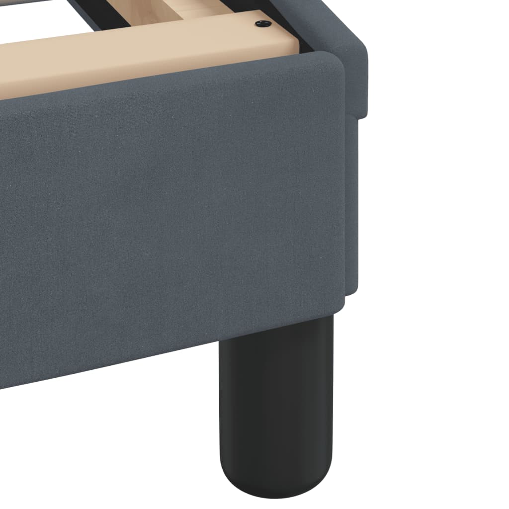 Okvir kreveta s LED-om bez madraca Hanko tamnosivi 160 x 200 cm baršunasti