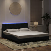 Okvir kreveta s LED-om bez madraca Hanko crni 180 x 200 cm baršunasti