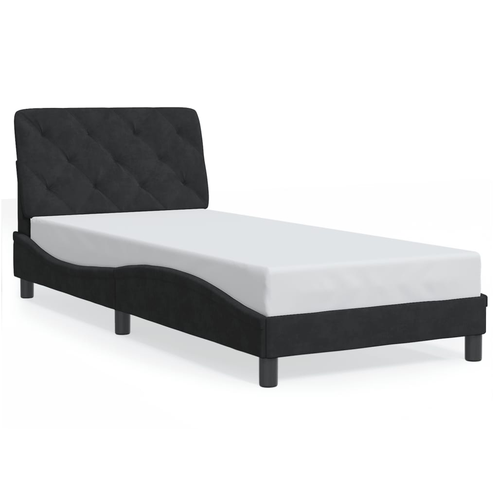Okvir kreveta s LED-om bez madraca crni 80 x 200 cm baršunasti
