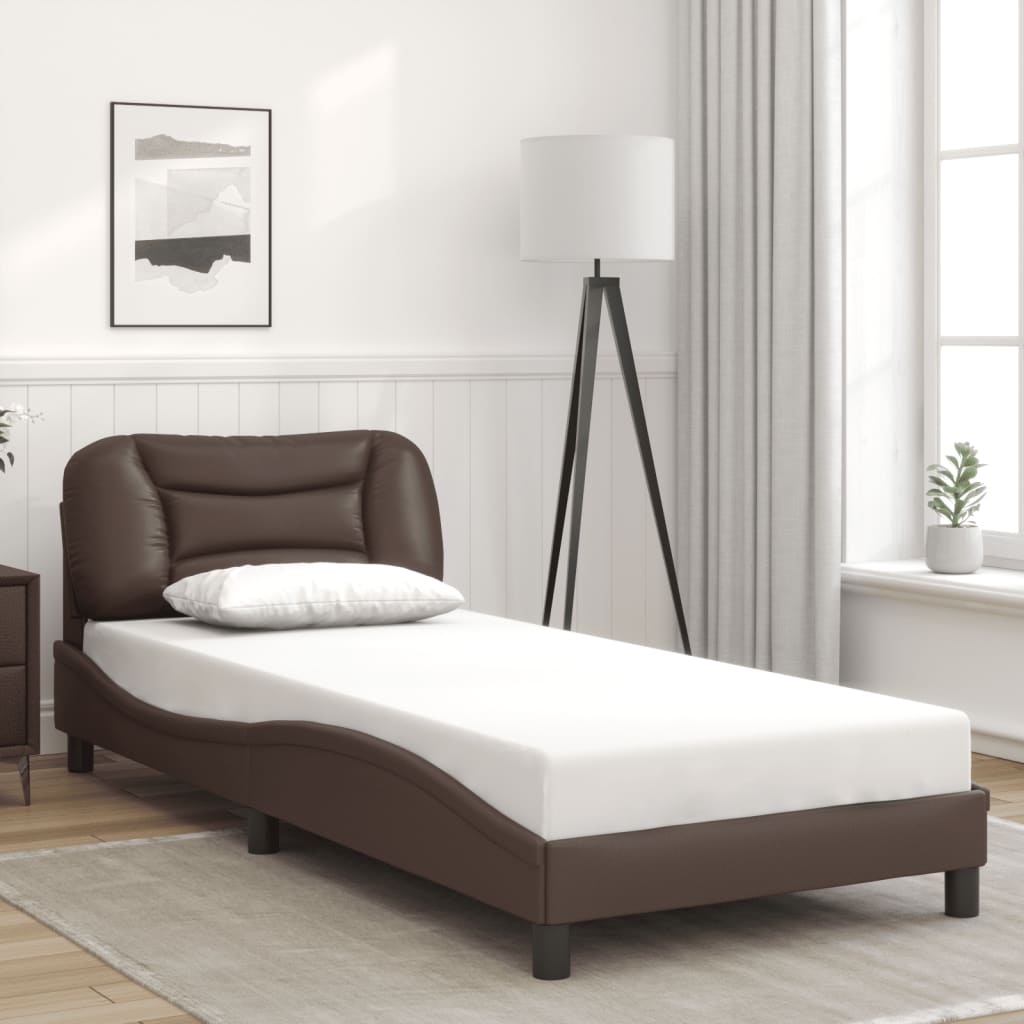 Okvir kreveta s LED-om bez madraca Hvar smeđi 80 x 200 cm
