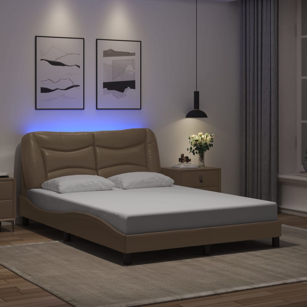 Okvir kreveta s LED-om bez madraca Hvar cappuccino 140x190 cm