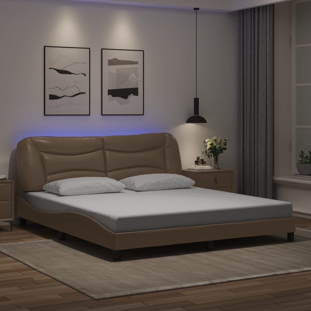 Okvir kreveta s LED-om bez madraca Hvar boja cappuccina 180 x 200 cm
