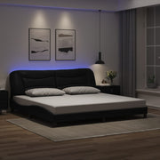 Okvir kreveta s LED-om bez madraca Hvar crni 200 x 200 cm