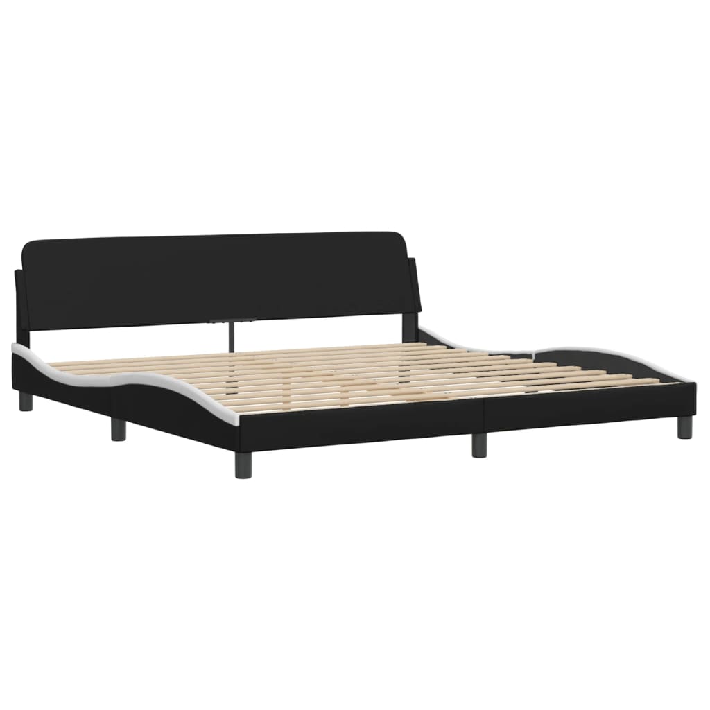 Okvir kreveta s LED-om bez madraca Hvar crno-bijeli 200 x 200 cm