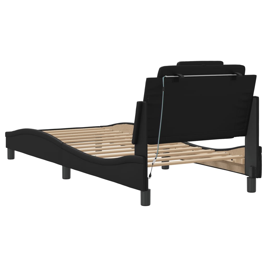 Okvir kreveta Viana s LED-om bez madraca crni 90 x 190 cm