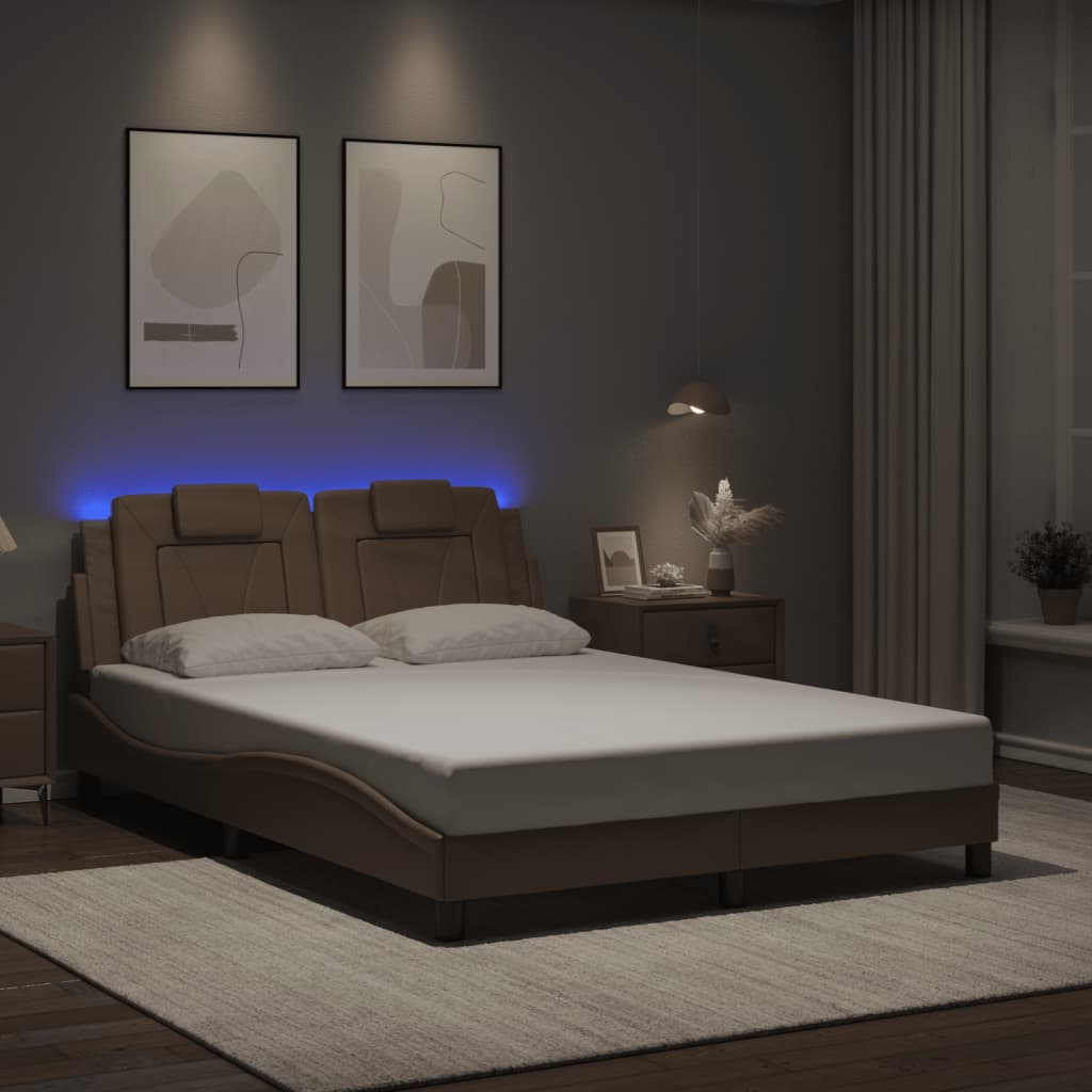 Okvir kreveta Viana s LED-om bez madracaboja cappuccina 120 x 200 cm