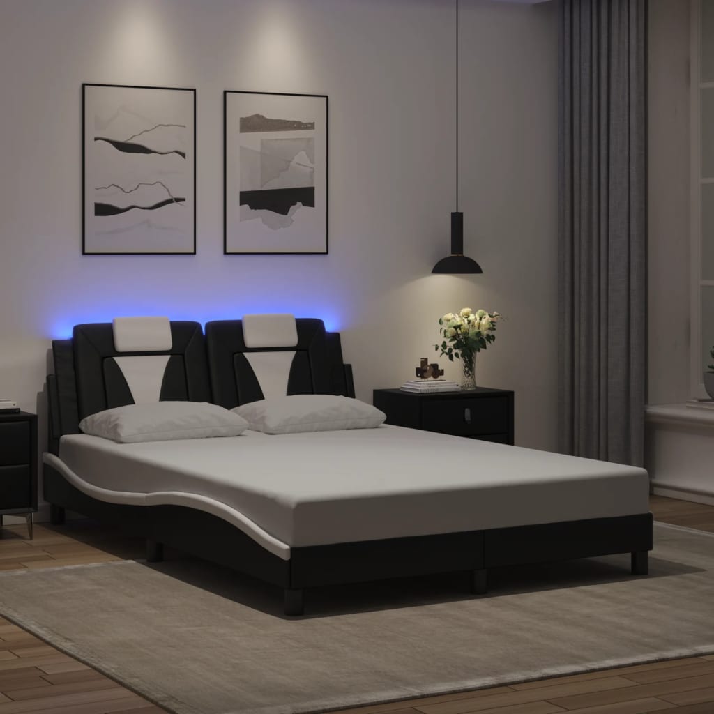 Okvir kreveta Viana s LED-om bez madracacrno-bijeli 120 x 200 cm