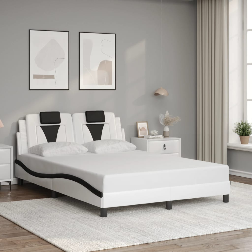 Okvir kreveta Viana s LED-om bez madracabijelo-crni 140 x 190 cm