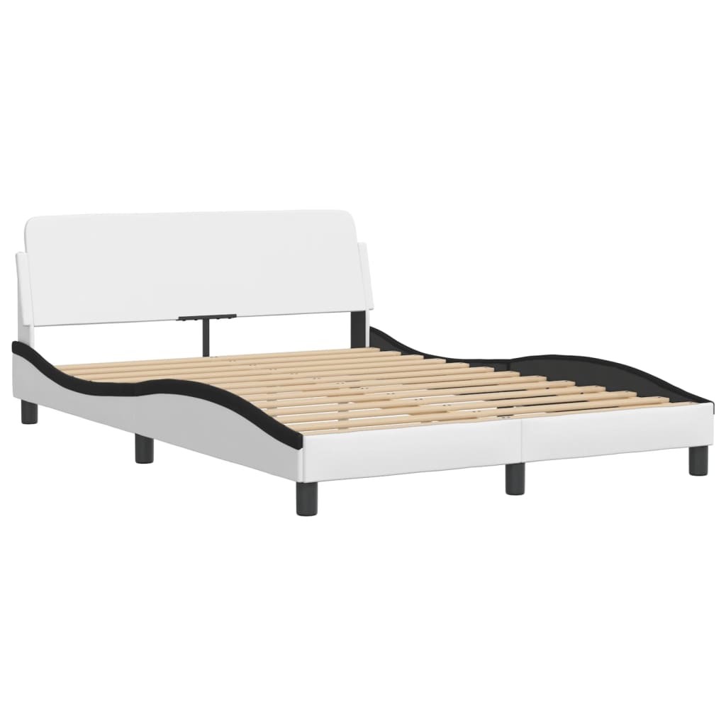 Okvir kreveta Viana s LED-om bez madracabijelo-crni 140 x 190 cm