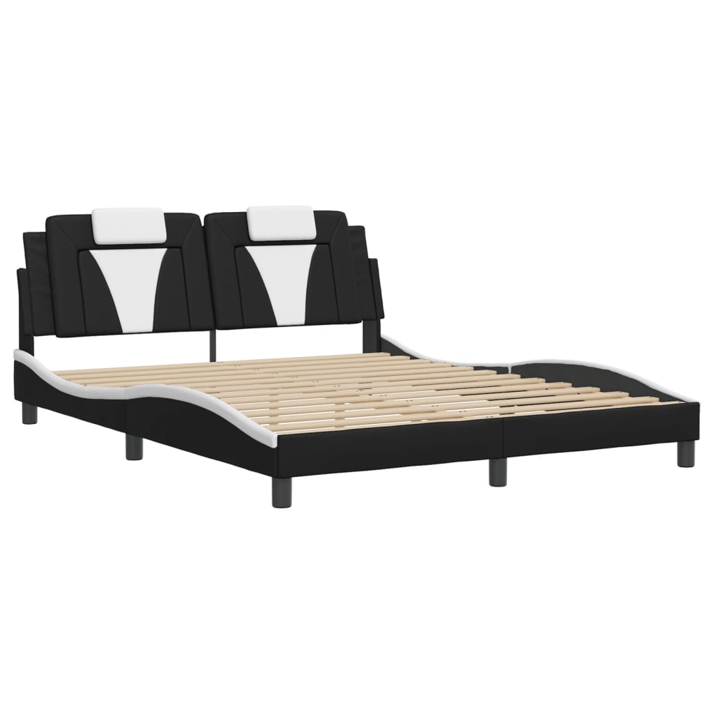 Okvir kreveta Viana s LED-om bez madracacrno-bijeli 160 x 200 cm