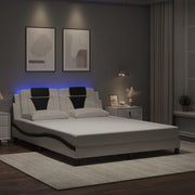Okvir kreveta Viana s LED-om bez madracabijelo-crni 160 x 200 cm
