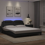 Okvir kreveta Viana s LED-om bez madraca crni 180 x 200 cm