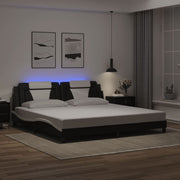 Okvir kreveta Viana s LED-om bez madracacrno-bijeli 200 x 200 cm