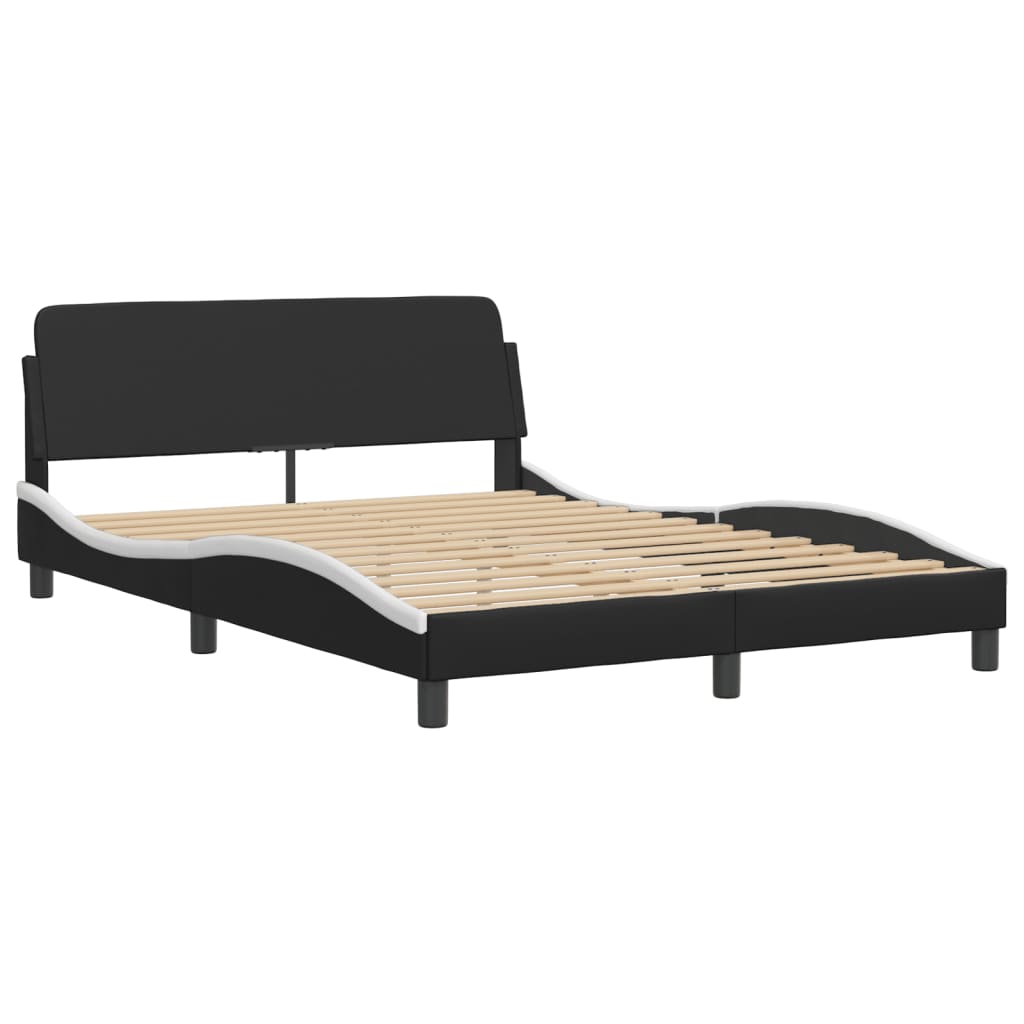 Okvir kreveta s LED-om bez madraca Zadar crno-bijeli 120 x 200 cm