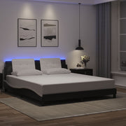 Okvir kreveta s LED-om bez madraca Zadar crno-bijeli 180 x 200 cm