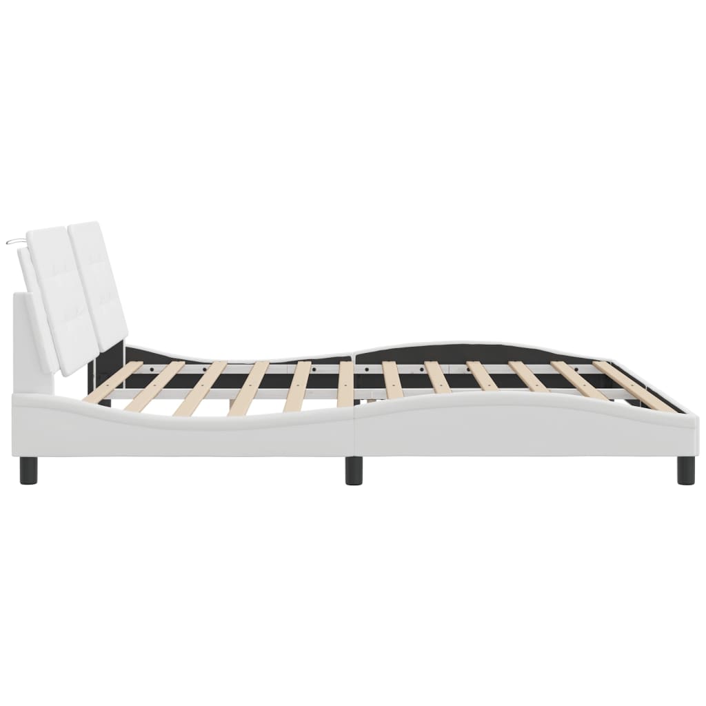 Okvir kreveta s LED-om bez madraca Zadar bijeli 200 x 200 cm