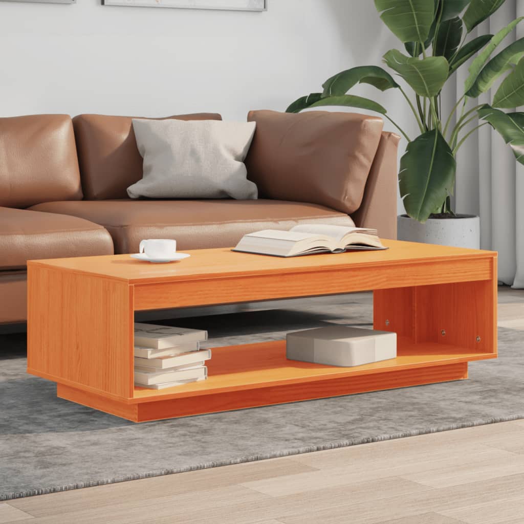 Stolić za kavu voštano smeđi 110x50x33,5 cm od masivne borovine
