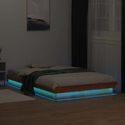 LED okvir kreveta voštano smeđi 120x200 cm od masivne borovine