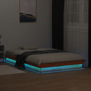 LED okvir kreveta voštano smeđi 135x190 cm od masivne borovine