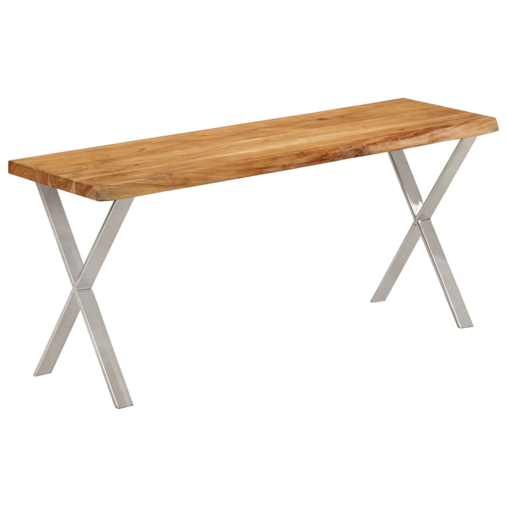 Klupa sa živim rubom 105 cm od masivnog bagremovog drva