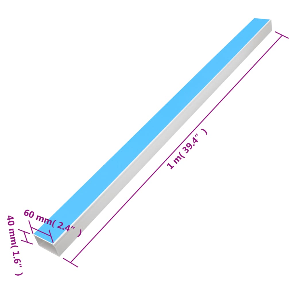 Kanalice za kabele samoljepljive 60 x 40 mm 10 m PVC