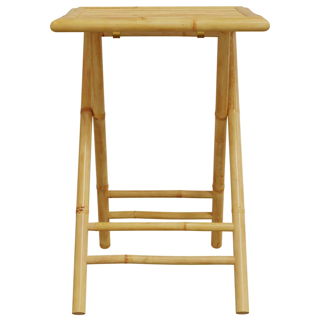 3-dijelni sklopivi bistro set s tamnosivim jastucima bambus