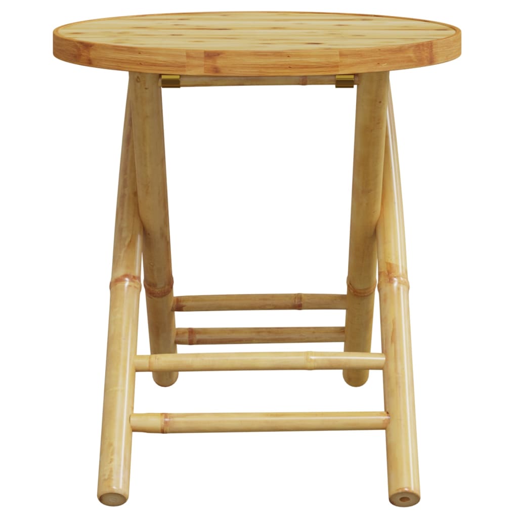 3-dijelni sklopivi bistro set s krem bijelim jastucima bambus