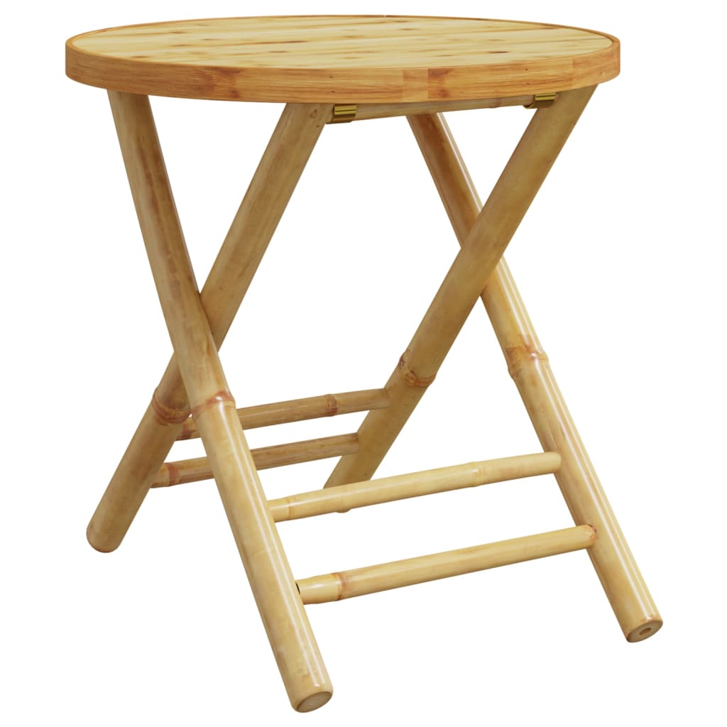 3-dijelni sklopivi bistro set s tamnosivim jastucima bambus