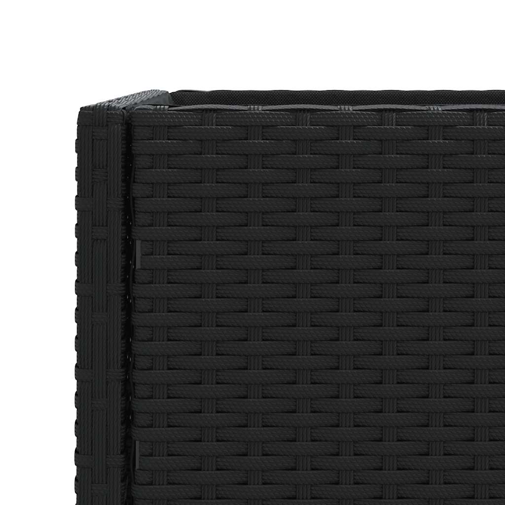 Vrtne sadilice s policom 2 kom crne 90 x 40 x 75 cm poliratan