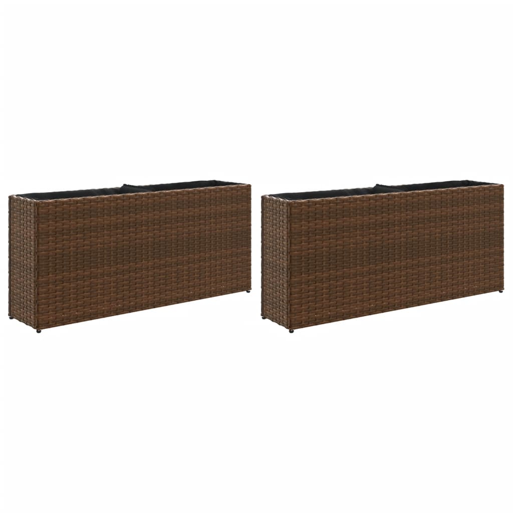 Vrtne sadilice s 2 posude 2 kom smeđe 90 x 20 x 40 cm poliratan