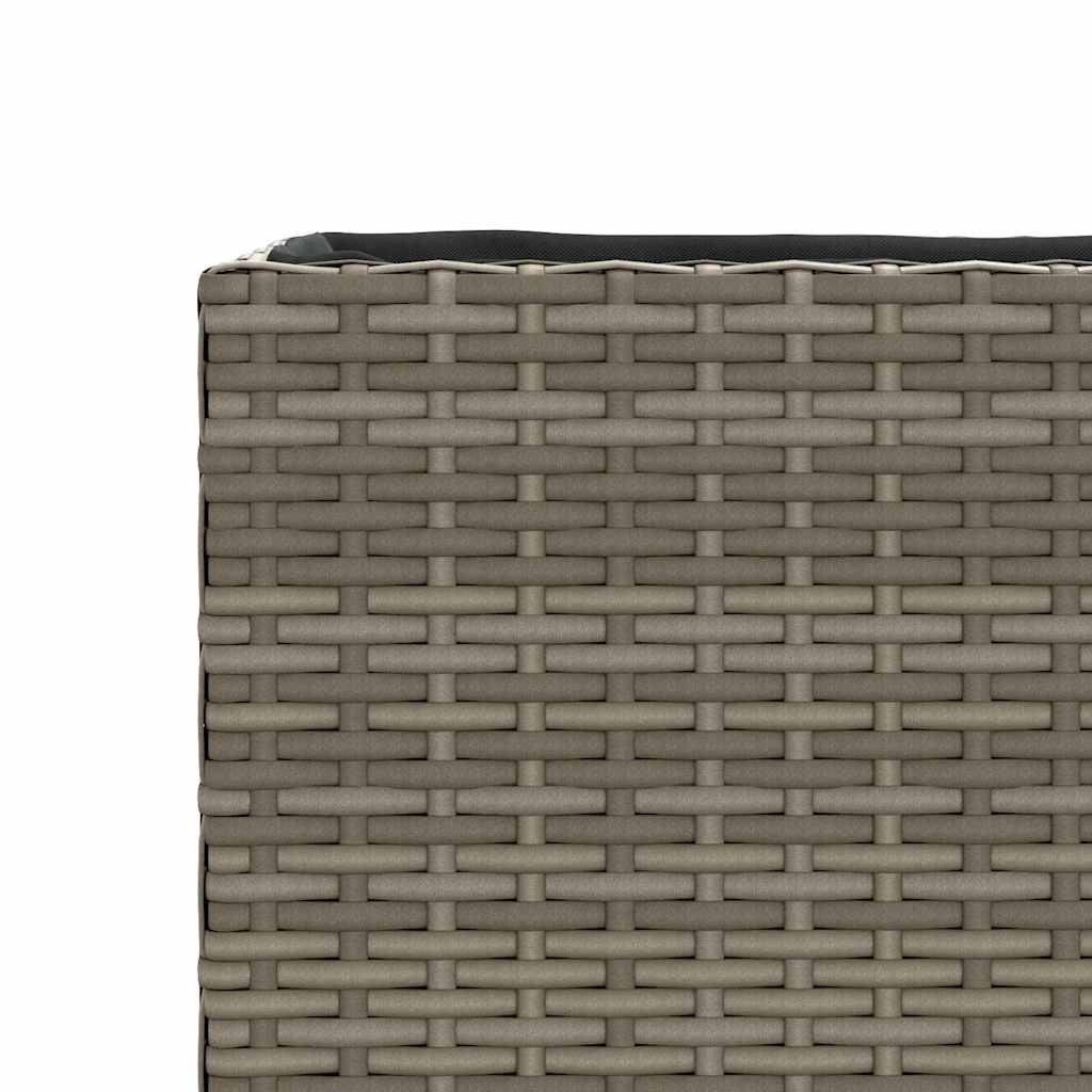 Vrtne sadilice s 2 posude 2 kom sive 90 x 20 x 40 cm poliratan