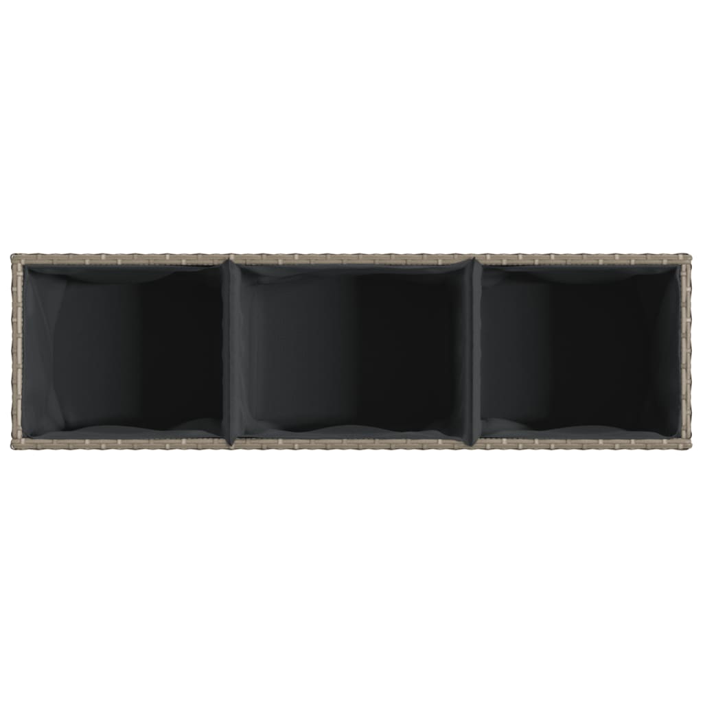 Vrtne sadilice s 3 posude 2 kom siva 105x30x32 cm od poliratana