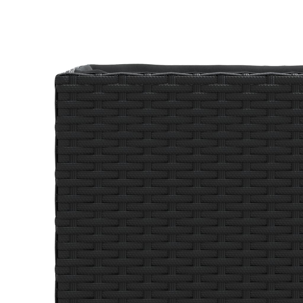 Vrtne sadilice s kotačima 2 kom crna 107x32x38 cm poliratan