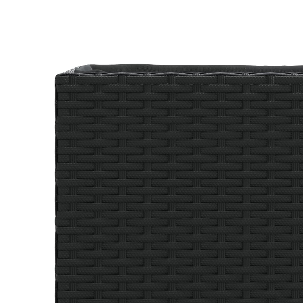 Vrtne sadilice s 2 posude 2 kom crne 72x30x32 cm poliratan