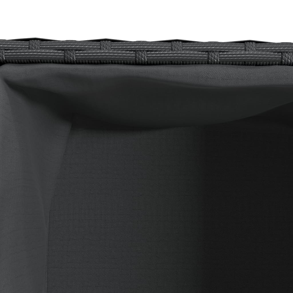 Vrtne sadilice s 2 posude 2 kom crne 72x30x32 cm poliratan