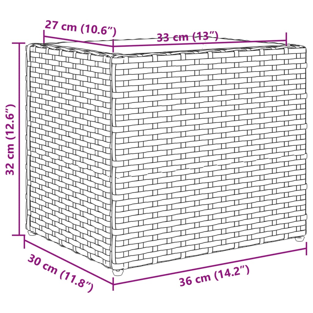 Vrtne sadilice 2 kom smeđa 36 x 30 x 32 cm od poliratana