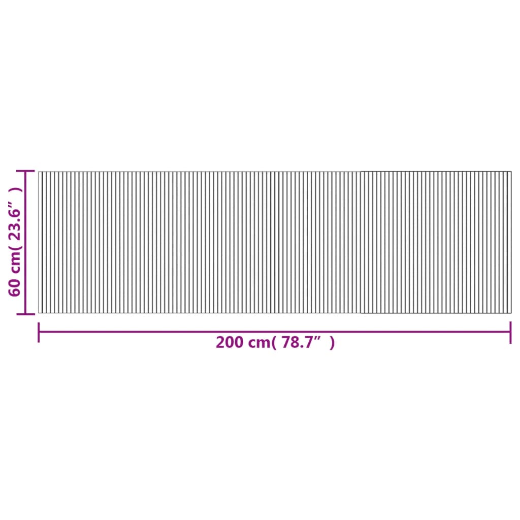 Pravokutni tepih crni 60x200 cm bambus