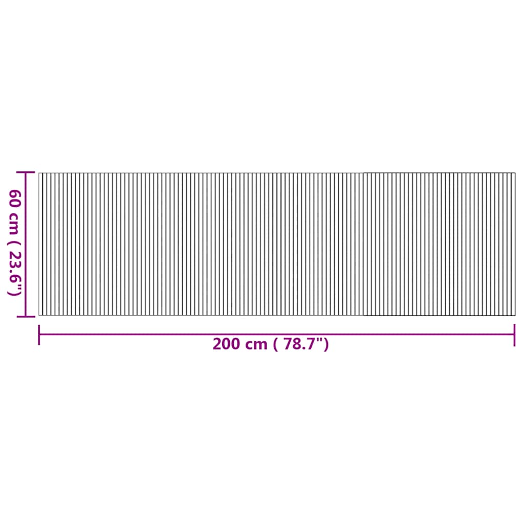Tepih pravokutni prirodni 60 x 200 cm od bambusa