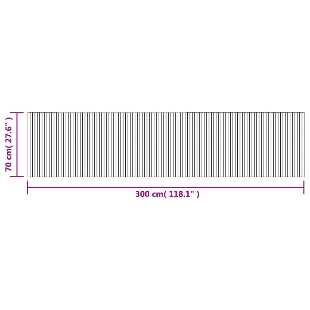 Tepih pravokutni crni 70 x 300 cm od bambusa