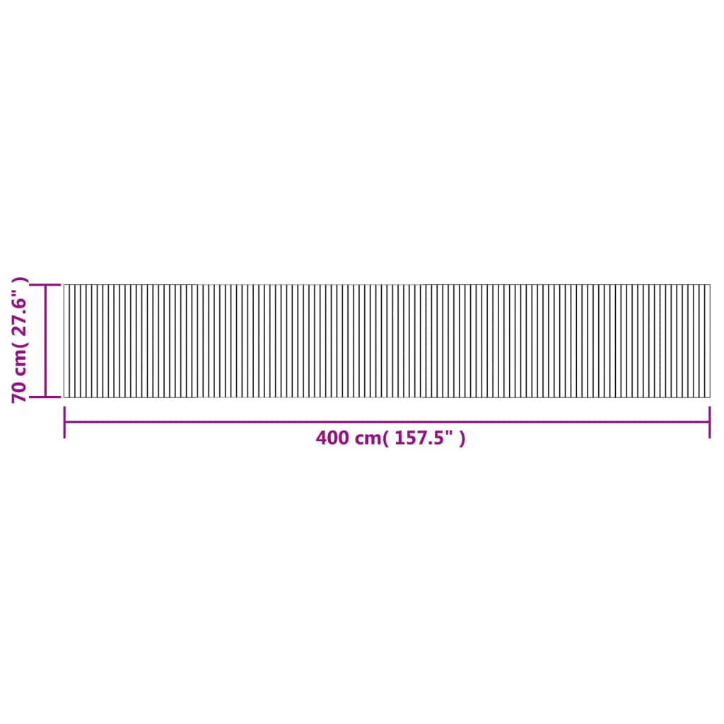 Tepih pravokutni sivi 70 x400 cm od bambusa