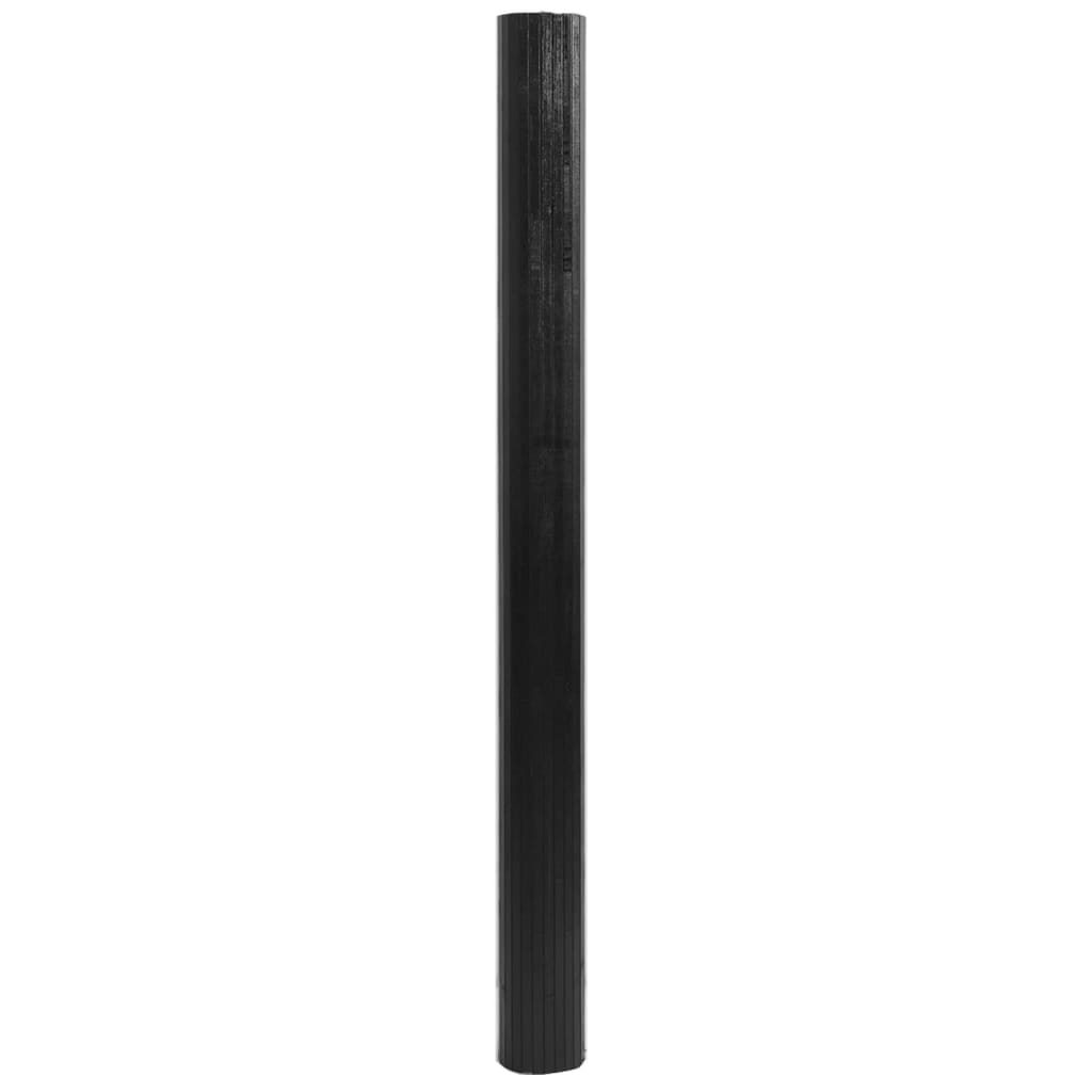 Tepih pravokutni crni 80 x 200 cm od bambusa