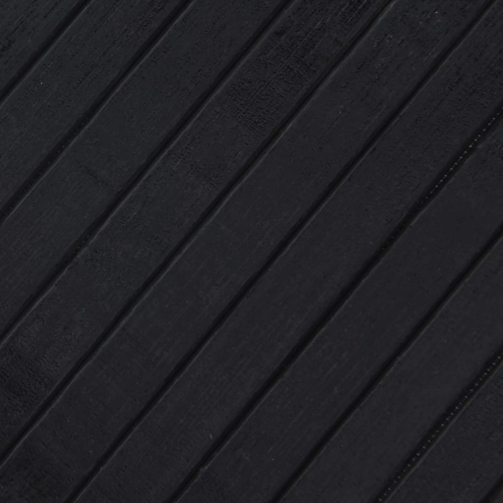 Tepih pravokutni crni 80 x 200 cm od bambusa